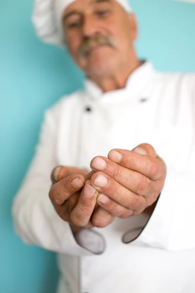 Cocinero senior con bigote —  Fotos de Stock