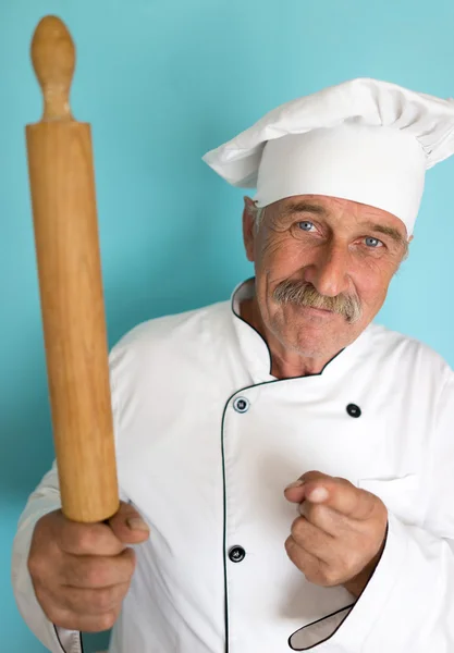 Chef cuisinier avec moustache — Photo