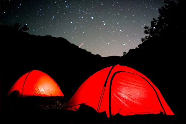 山の上の天の川空の星 — ストック写真