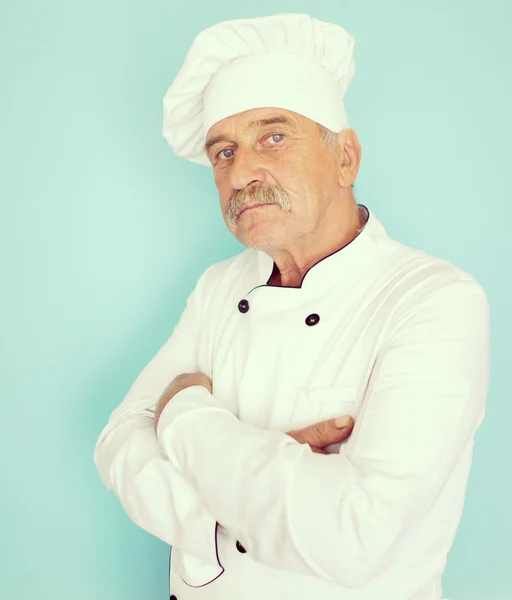 Chef cuisinier avec moustache — Photo