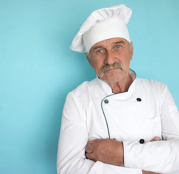 Anziani chef in uniforme — Foto Stock