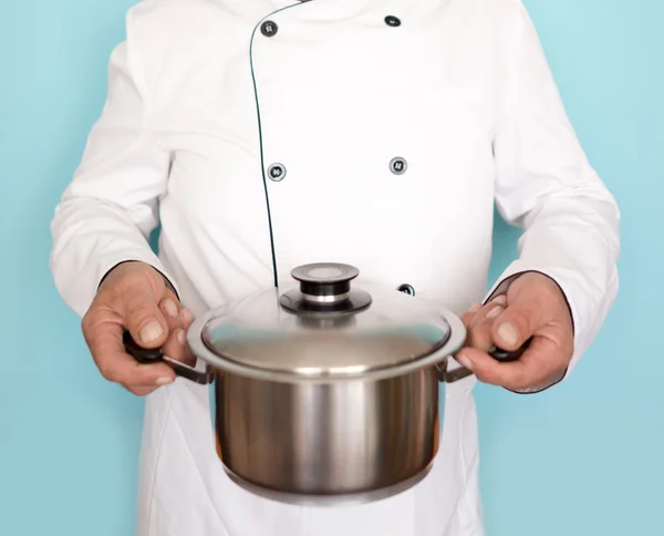 Elderly chef in uniform — Stock Photo, Image