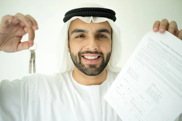 Arabic man making successful deal — Stock Photo, Image