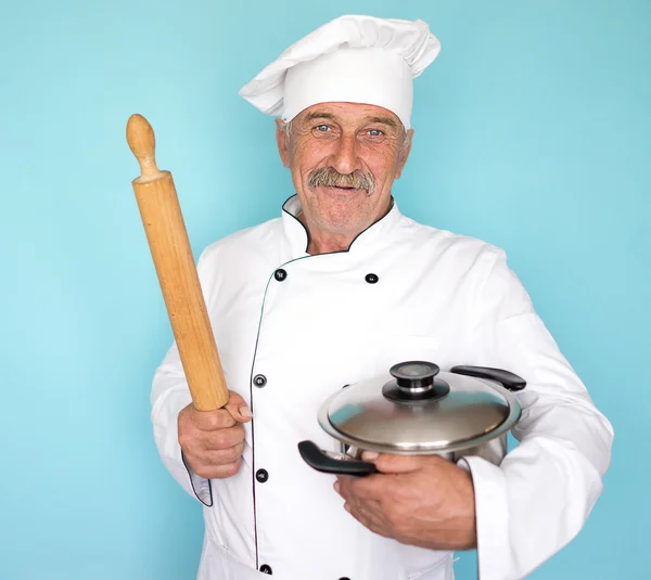 Chef cuisinier avec moustache Images De Stock Libres De Droits