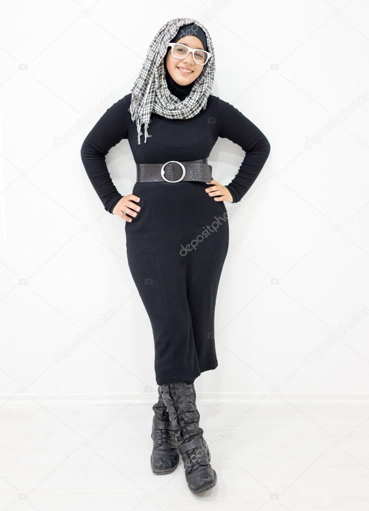 Portrait of beautiful arabian girl with hijab