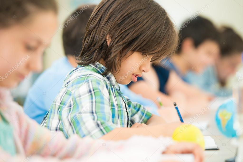 Happy children learning