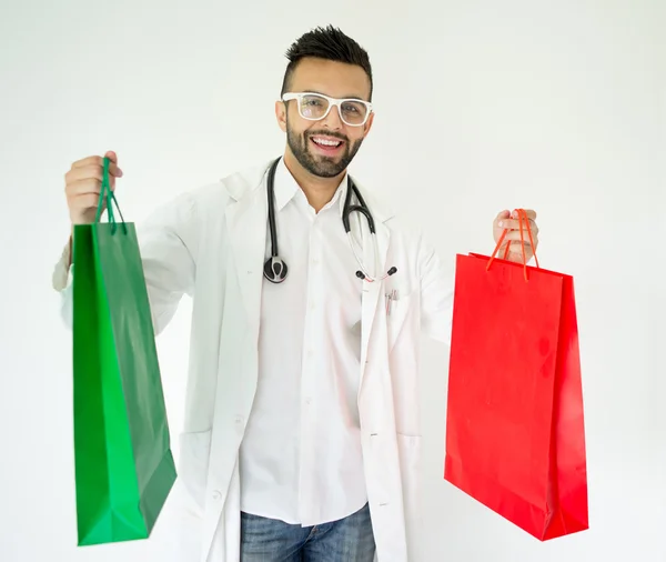 Handsome young doctor with — Stock Photo, Image