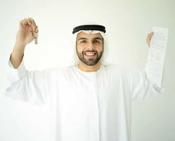 아랍어 남자 만드는 성공적인 거래 — 스톡 사진