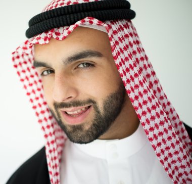 Arabic young sheikh posing clipart