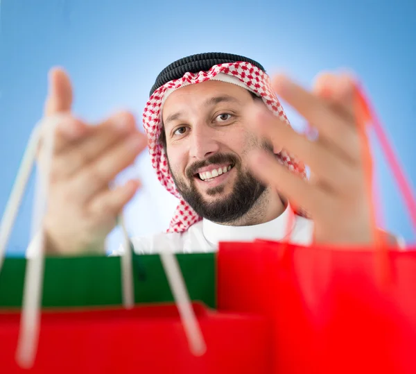 Arabský muž shopper — Stock fotografie