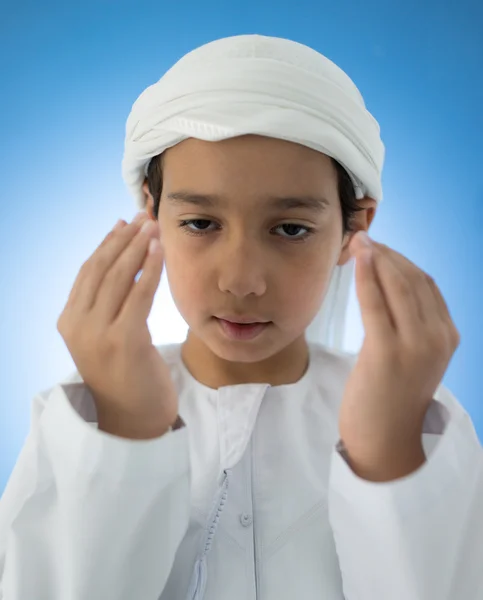 Cute Arabic kid praying — Stock Photo, Image