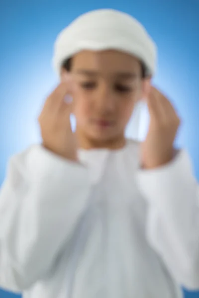 Cute Arabic kid praying — Stock Photo, Image