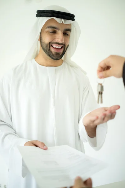 Arabic man making successful deal Royalty Free Stock Photos