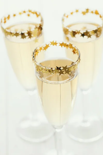 Three glasses of champagne