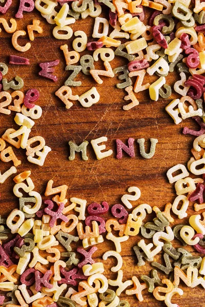 Colorful pasta letters