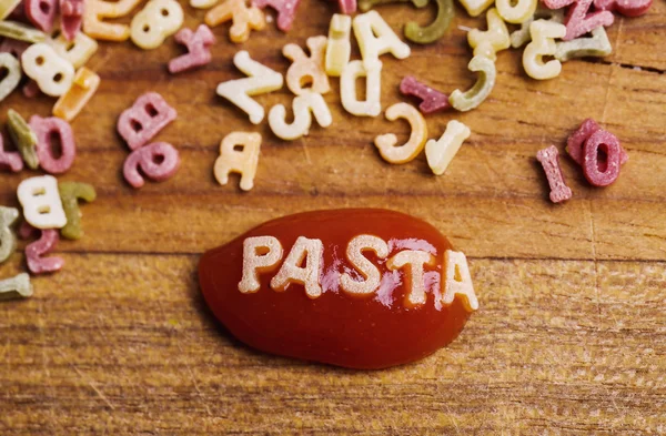 Delicious pasta letters