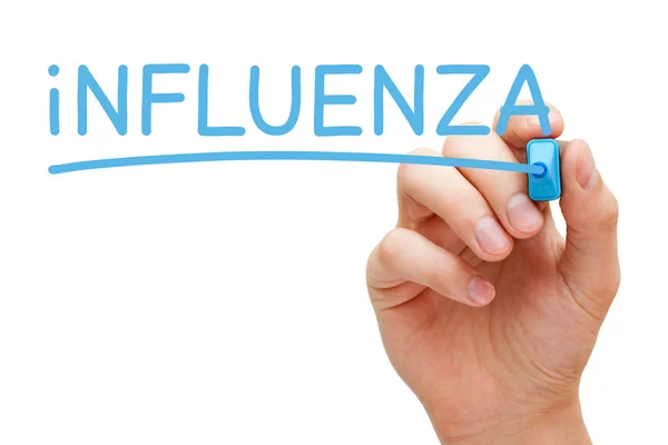 Marcador de Influenza Azul — Fotografia de Stock