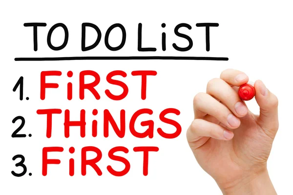 Eerste dingen eerst te doen lijst — Stockfoto