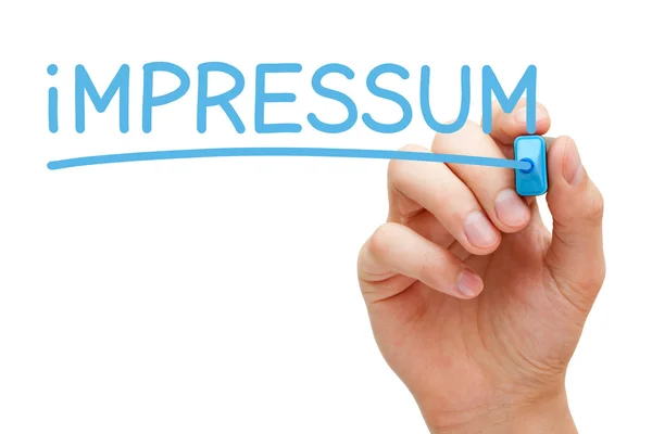 Impressum Blue Marker — Stock Photo, Image