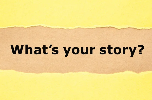 Printed Question What Your Story Appearing Torn Yellow Paper — Stock Photo, Image