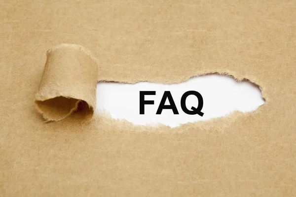 FAQ Carta strappata — Foto Stock