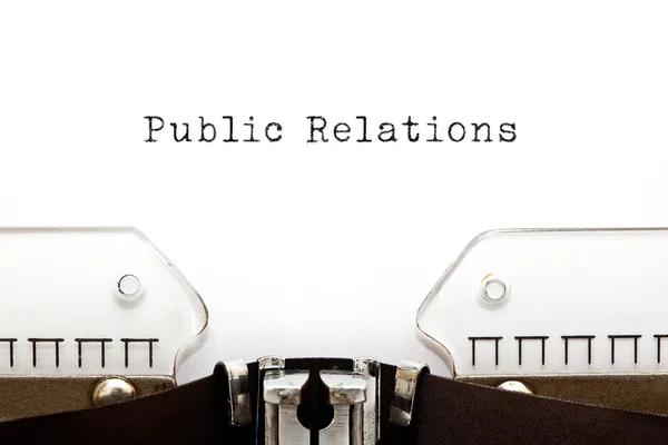 Public Relations skrivmaskin — Stockfoto