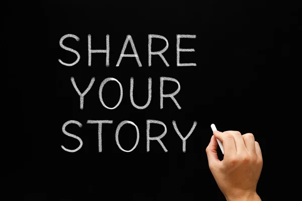 Share Your Story Blackboard — Stock Photo, Image