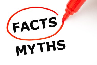 Facts Myths Concept Red Marker clipart
