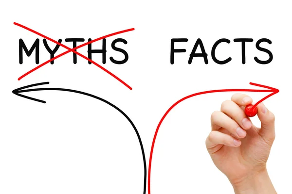 Myter fakta pilar koncept — Stockfoto