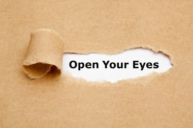 Open Your Eyes Torn Paper clipart