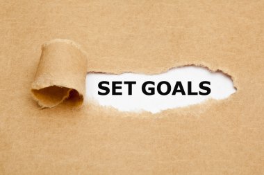 Set Goals Torn Paper Concept clipart