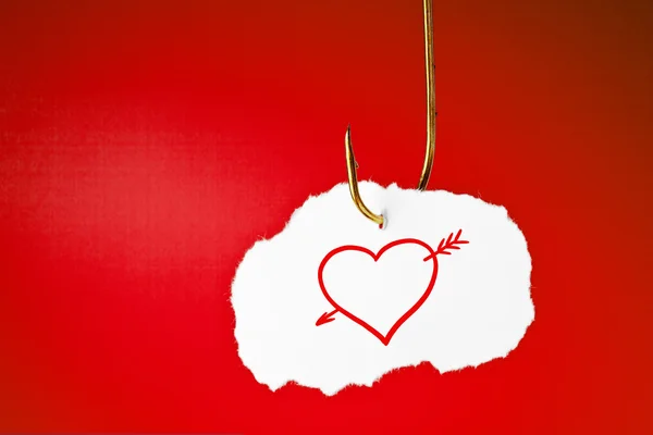 Hooked Heart with Arrow Concept — Stock Photo, Image
