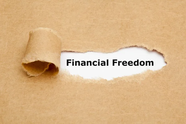 Financial Freedom Torn Paper — Stock Photo, Image