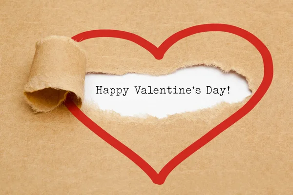 Boldog Valentin-napot szakadt papír koncepció — Stock Fotó