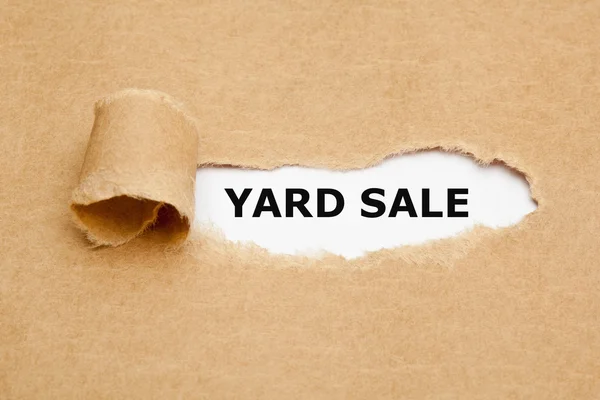 Yard Sale Torn Paper — Stock Photo, Image
