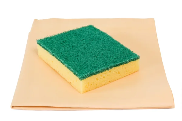 Sponge and rag — Stock Photo, Image