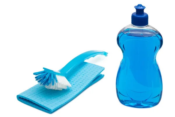 Niebieski danie mycia narzędzi — Zdjęcie stockowe