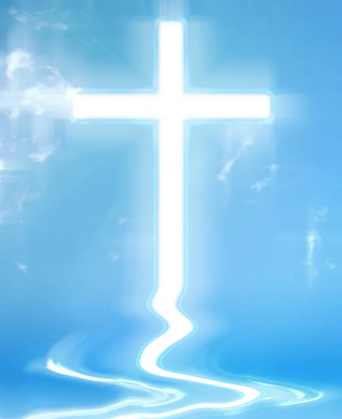 Leuchtendes Kreuz — Stockfoto