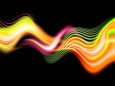 fancy gekleurde golven op een donker