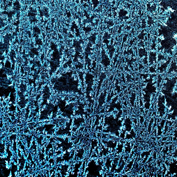 Frost patterns on window — Stock Photo, Image