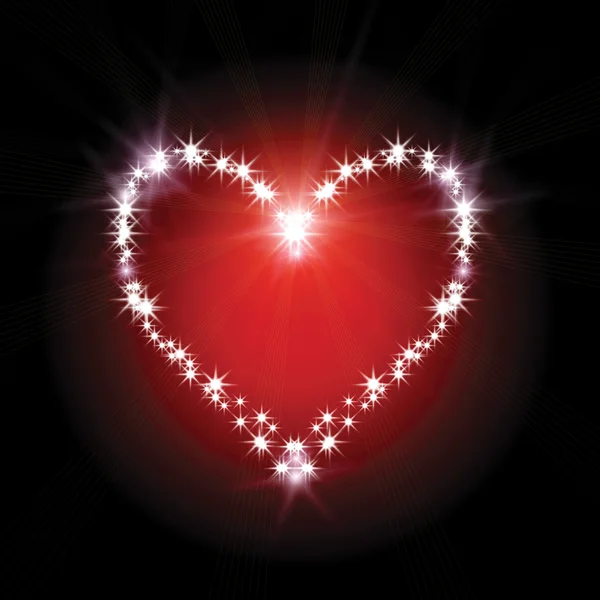 Heart of the stars on a dark — Stock Photo, Image