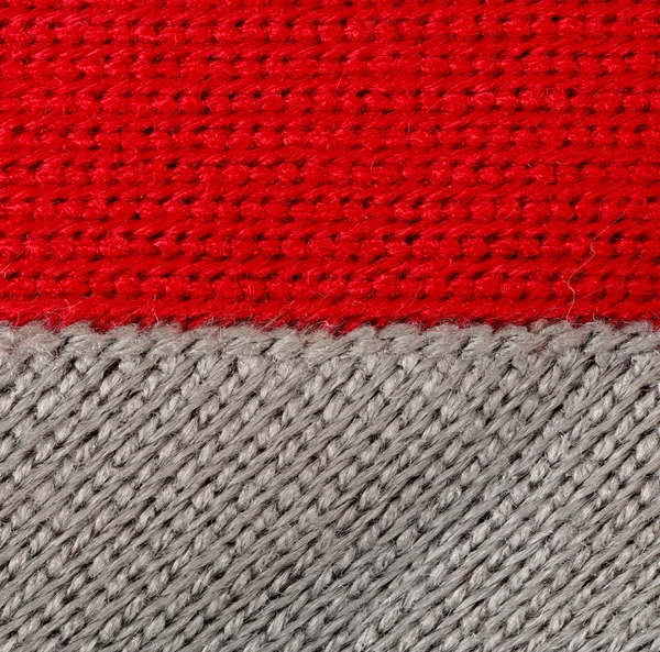 Tejer lana gris rojo — Foto de Stock