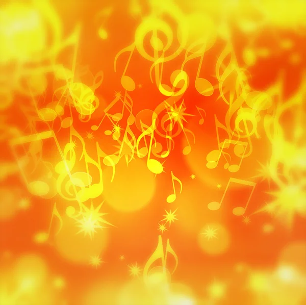 Background with music notes and stars — Stock Photo, Image