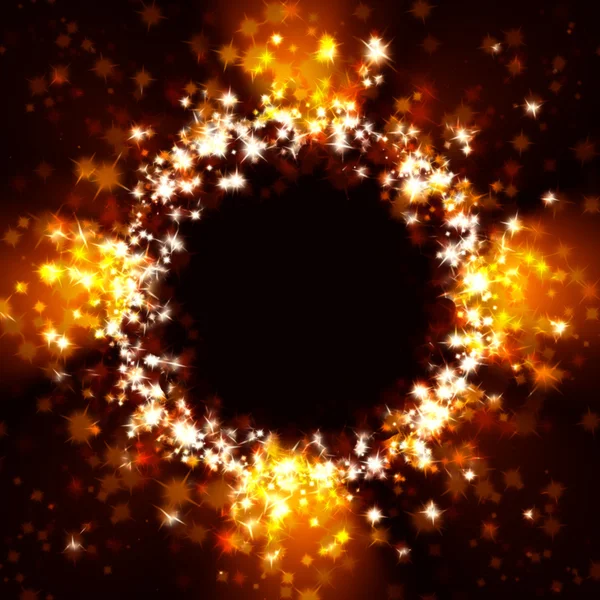 Círculo brilhante de estrelas em uma escuridão — Fotografia de Stock