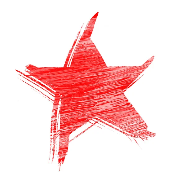 Красная гранжевая звезда — стоковое фото