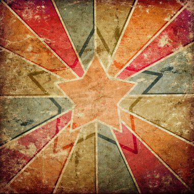 karanlık grunge arka plan üzerinde star