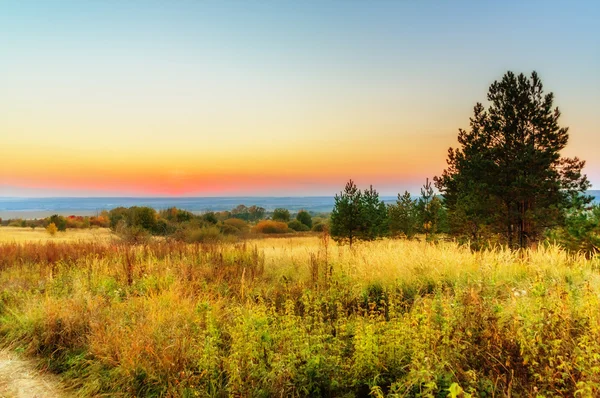 Landscape, evening sky and sunset — Stock Photo, Image