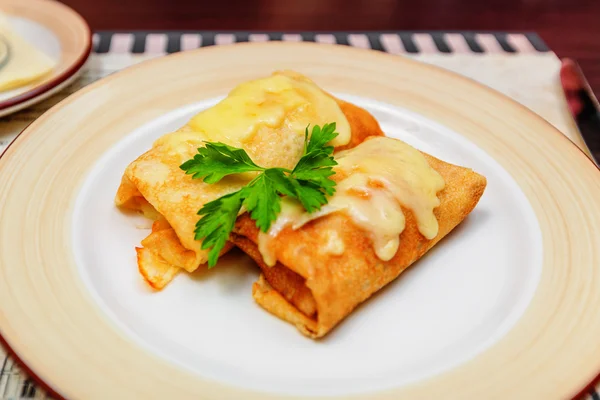 Pancakes on plate — Stock Photo, Image