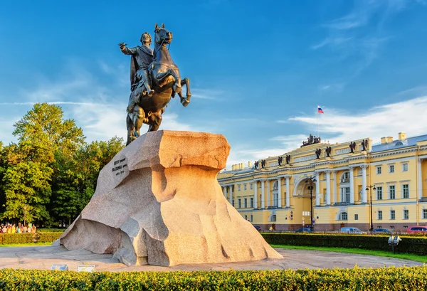 São Petersburgo / Rússia - 11 de agosto de 2015: O Cavaleiro de Bronze — Fotografia de Stock