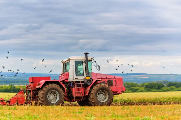 Traktor di ruas — Stok Foto